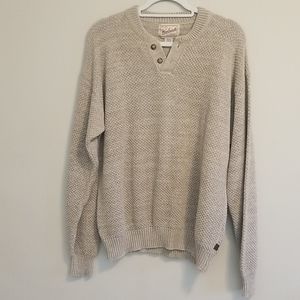 WOOLRICH Two Button Sand Knit Sweater
